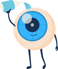 Eyeball Character with Eye Drops

