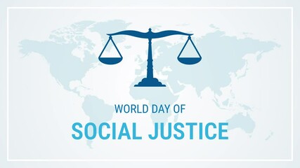 World Day of social justice, human rights awareness, gain equality, stop violence and people discrimination