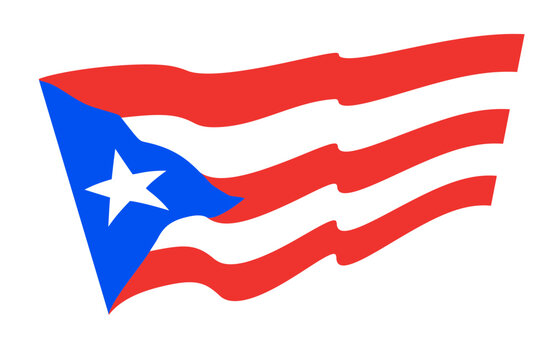 Puerto rican waving flag for t-shirt, mug, poster. Apparel Print. Puerto Rico vector flag.	
