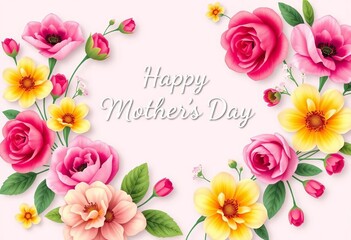 Elegant floral vector design, easily editable for Mother's Day greetings,  template,   clipart