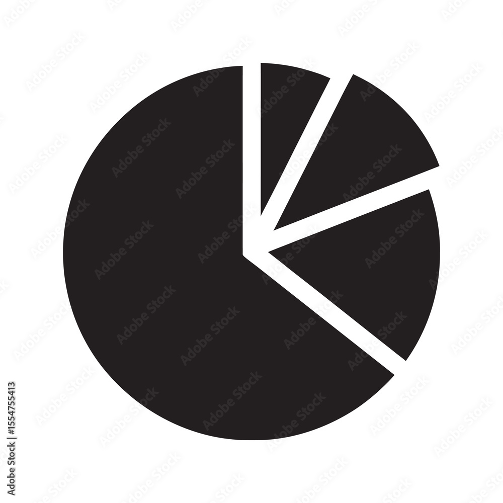 Aufkleber data statistics pie chart icon for a financial report representing market share analysis business an