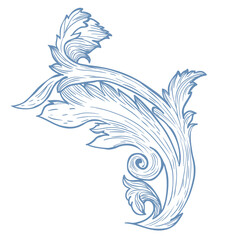 Vector Illustration of Vintage Decorative Element on the White Background.