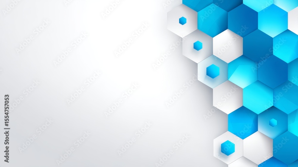 Poster abstract geometric background with connected hexagon pattern, dots and lines. modern structure for s