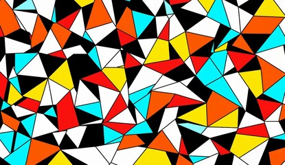 Fototapeta premium Vibrant Geometric Pattern with Multicolored Triangles