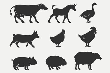 Fototapeta premium farm animals collection