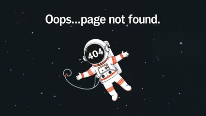 Lost in Space A 404 Error Illustration Featuring a Sad Astronaut
