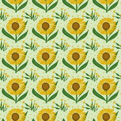 Bright Sunflowers Pattern for Textile Design