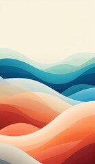 Fototapeta premium Abstract Wavy Layers in Warm and Cool Tones