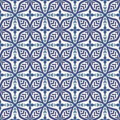 Decorative floral pattern in blue and white tones