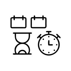 Calendar and timer icons representing time management and scheduling concepts