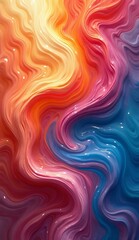 Obraz premium Vibrant Abstract Swirls of Warm and Cool Colors