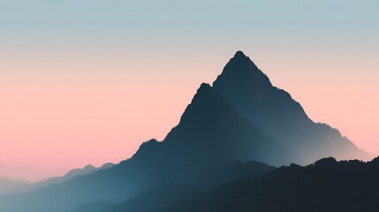 Majestic Silhouette of a Mountain Peak at Dawn