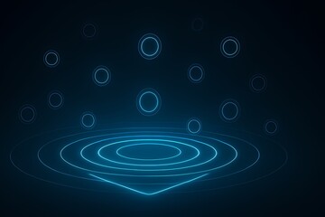 Blue Tech - Inspired Circular Pattern, Tech - Art Element