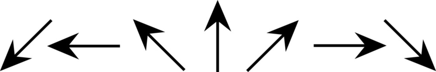 Arrow icon set. Safety Signs Symbols, Emergency Exit Sign, Traffic signages symbols like this way, left, right, and one way, pointer, cursor