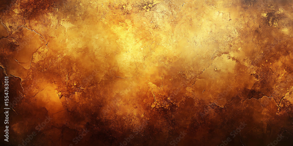 Poster golden grunge texture with cracks and dark edges ideal for backdrops and abstract graphic design pro