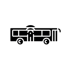 development autonomous public transportation black flat icon.