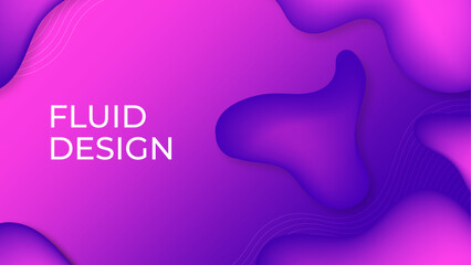 Trendy fluid gradient purple background for landing page background, colorful abstract liquid 3d shaped. Futuristic design backdrop for banner, poster, cover, flyer, presentation, advertising