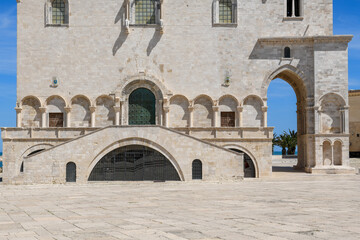 View at the cathedral of Trani on Apulia in Italy