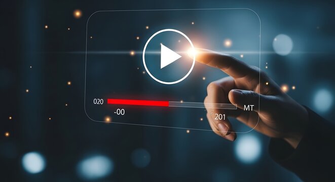 Interactive Video Player Interface Futuristic Digital Media Experience