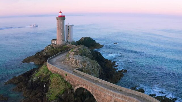 Le Petit Minou lighthouse in Brest, Brittany, France