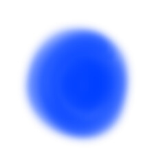 Blue soft gradient blur round shape isolated on transparent background. 