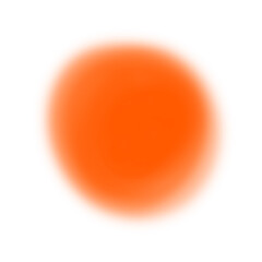 Oranhe soft gradient blur round shape isolated on transparent background. 
