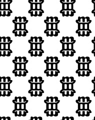 geometry tile pattern, seamless ethnic black and white texture wallpaper 
