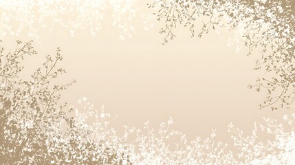 Elegant Beige and Gold Floral Frame Background Design