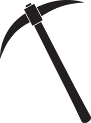 Black Pickaxe Clipart Silhouette | Construction Equipment Illustration Icon