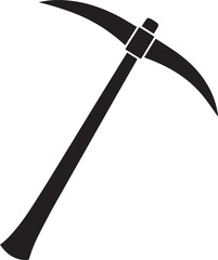Black Pickaxe Clipart Silhouette | Construction Equipment Illustration Icon