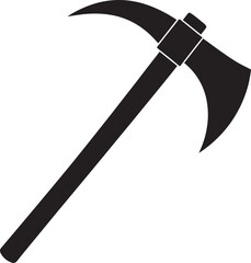 Black Pickaxe Clipart Silhouette | Construction Equipment Illustration Icon