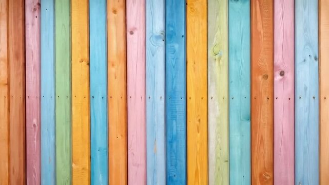 Colorful planks create a vibrant wooden background with an inviting cheerful and artistic feel showcasing diverse and appealing color variations.