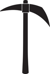 Black Pickaxe Clipart Silhouette | Construction Equipment Illustration Icon