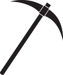 Black Pickaxe Clipart Silhouette | Construction Equipment Illustration Icon