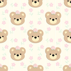 seamless pattern with teddy bear