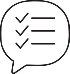 Checklist in a Speech Bubble A Simple Icon Representing Tasks Completion and Communication with a Clean Design