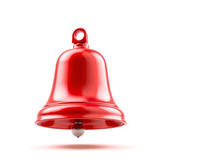 Red bell icon isolated on white, commonly used for notification, alarm, alert, or reminder concepts. Generative AI