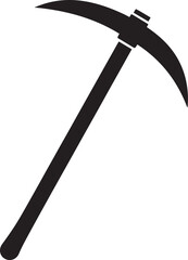 Black Pickaxe Clipart Silhouette | Construction Equipment Illustration Icon