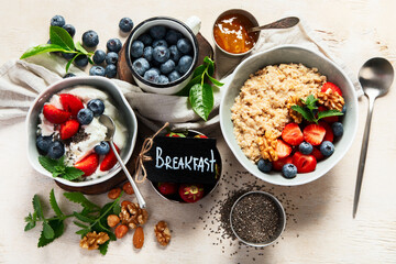 Healthy breakfast.. The concept of delicious and healthy food.