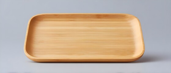 Elegant bamboo serving tray on a minimalist background
