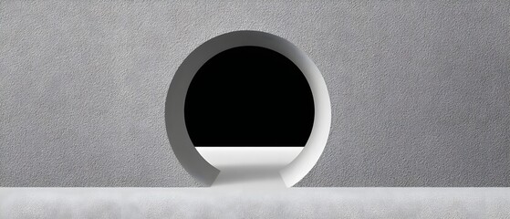 Minimalist architectural design featuring an oval opening