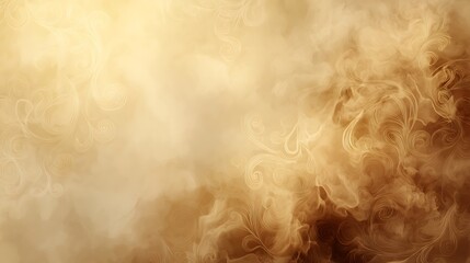 Abstract Swirling Brown and Gold Smoke or Mist Texture