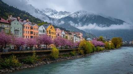 Fototapeta premium view of the river in the mountains