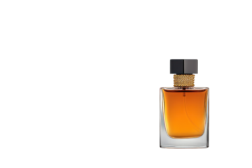 Luxurious Essence of Fragrance: A captivating close-up of a premium perfume bottle, showcasing its refined design and the rich, alluring essence within.