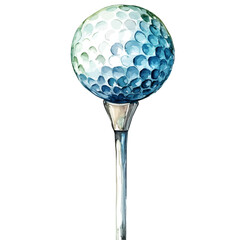 watercolor vector of Golf Tee, isolated on a white background.