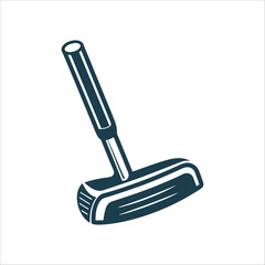 Isolated Mallet Putter Golf Club Illustration Golf Club Putter Clean mallet style putter
