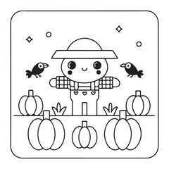 Easy bold and line art halloween coloring pages, Spooky Halloween Coloring Page for Kids and Adults, Trick or Treat Halloween Halloween coloring book page activity for kids , LIne art.