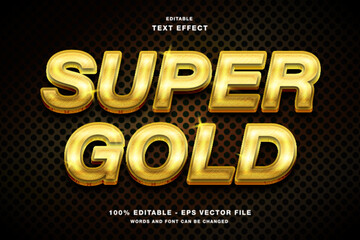 Super Gold 3D Editable Text Effect Template Style