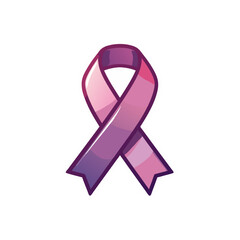 Illustrated awareness ribbon with purple hues symbolizing support and solidarity for a cause, showcasing a clean and symbolic design
