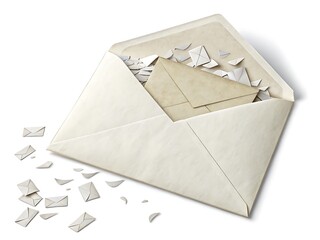 An open envelope with a blank letter is ready for a message or communication